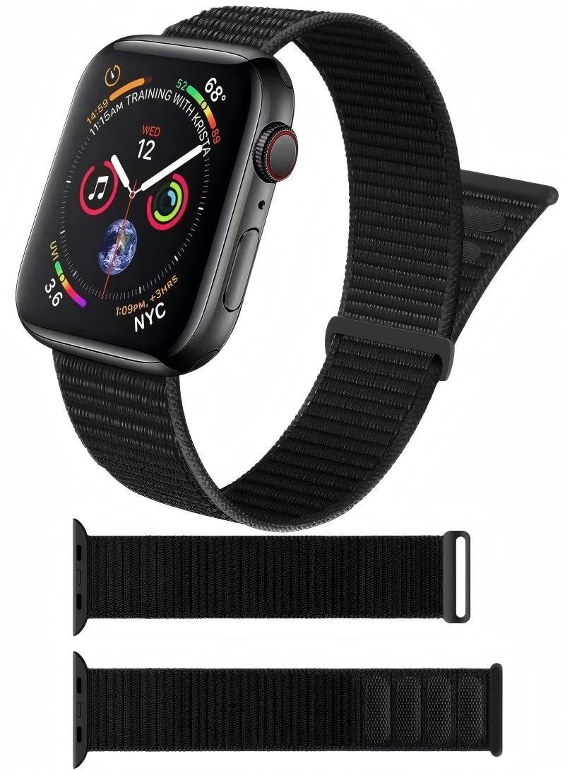 سوار بديل من النايلون لساعة iWatch Series 9/SE، متوافق مع سوار iWatch بمقاسات 49 مم، 45 مم، 44 مم، 42 مم، سوار رياضي بديل لساعات iWatch Series 9، 8، 7، 6، 5، 4، Ultra 2، Ultra 3، Ultra SE، SE 2، SE 3 - Image 1